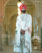 Majestic White Angrakha Sherwani