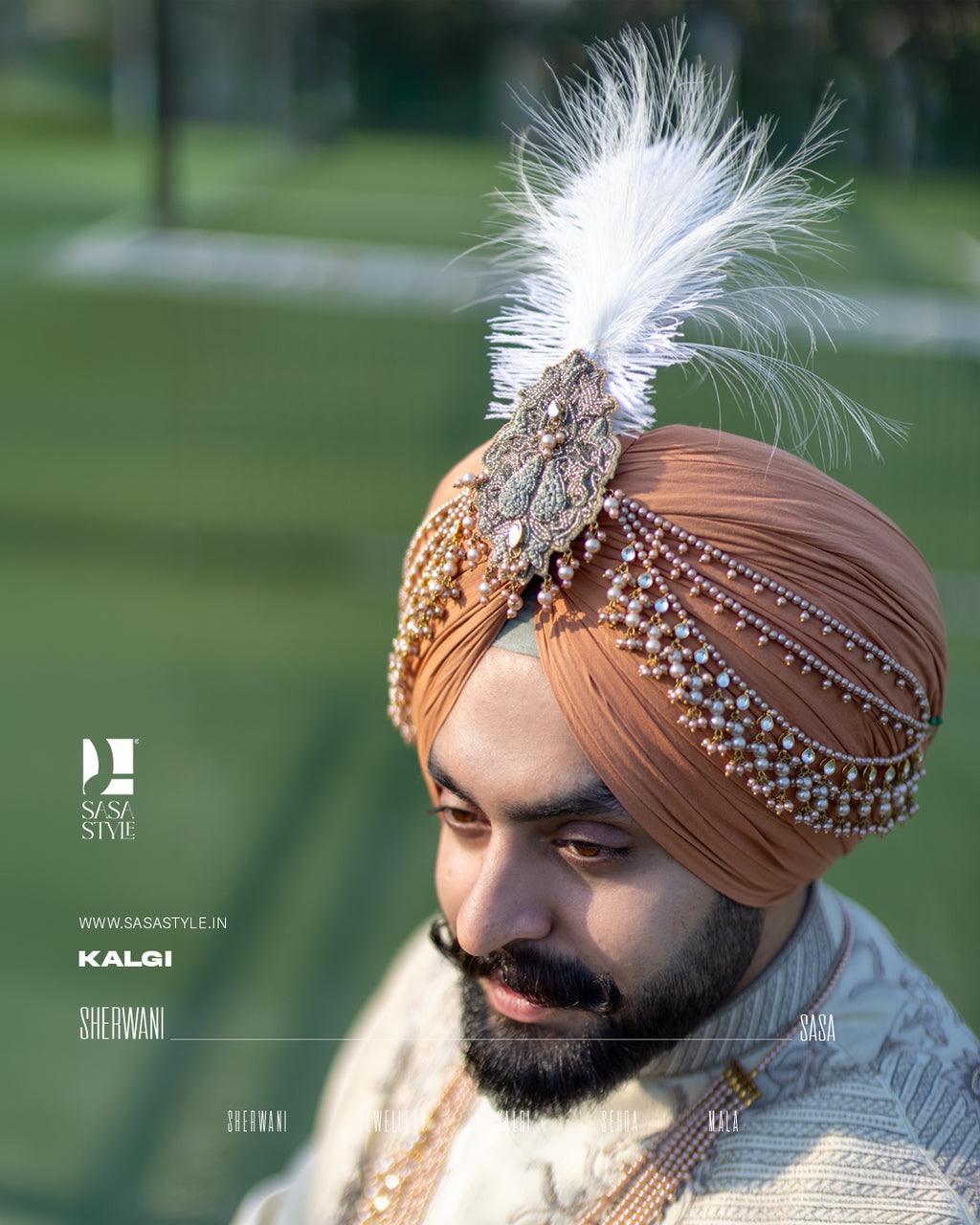 Regal Resham Embroidered Sherwani for the Modern Sikh Groom