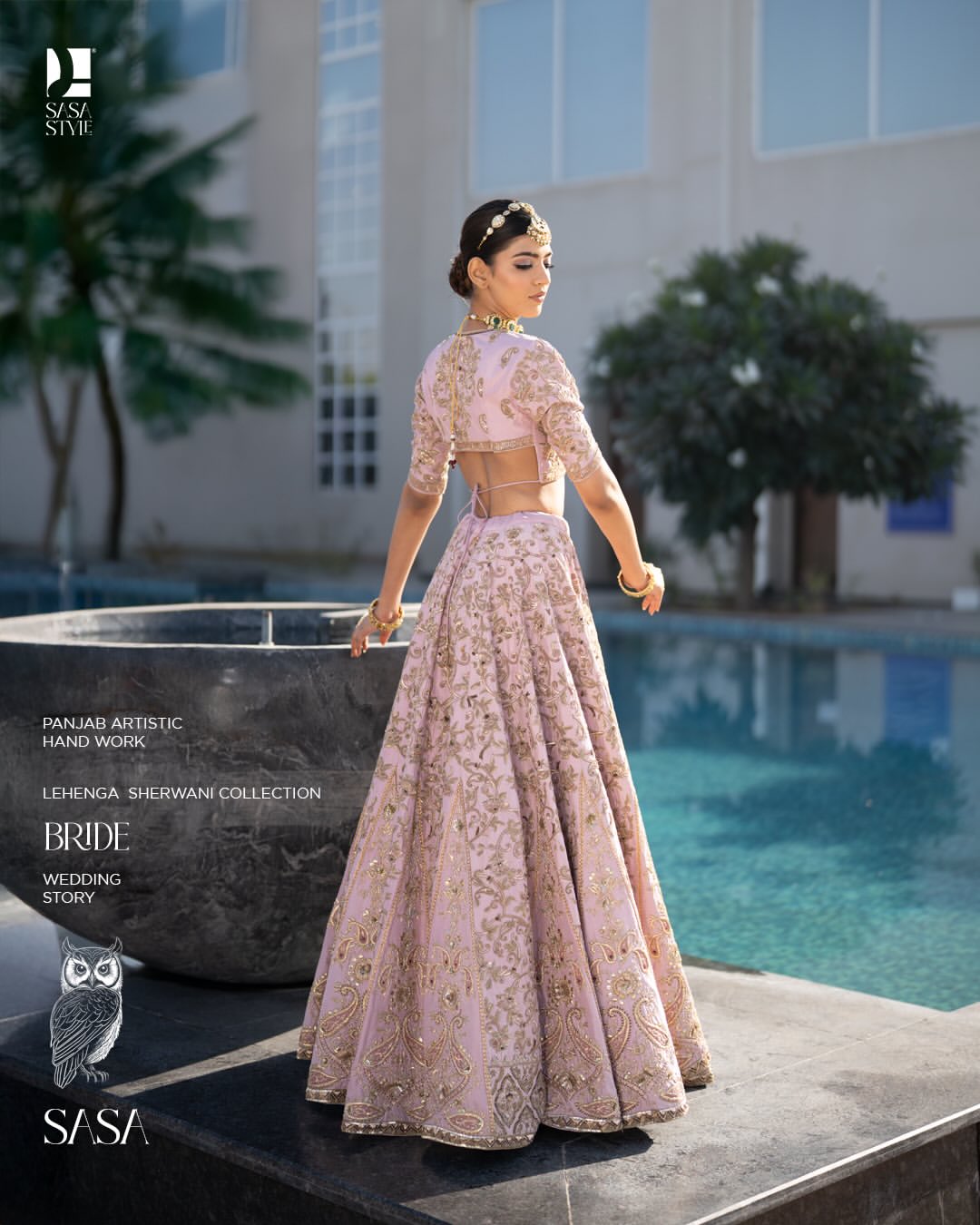 Blush Pink Hand Embroidered Lehenga