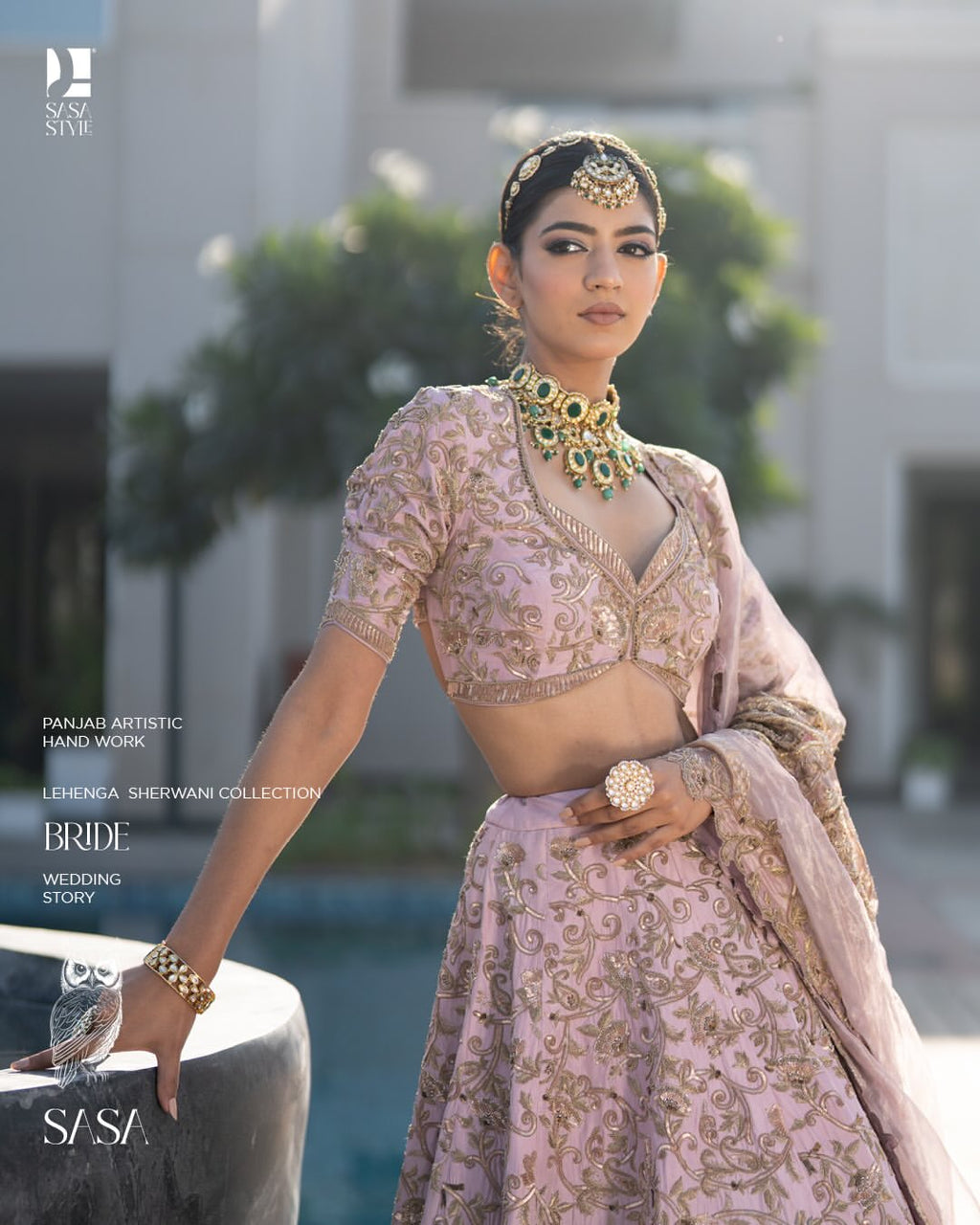 Blush Pink Hand Embroidered Lehenga