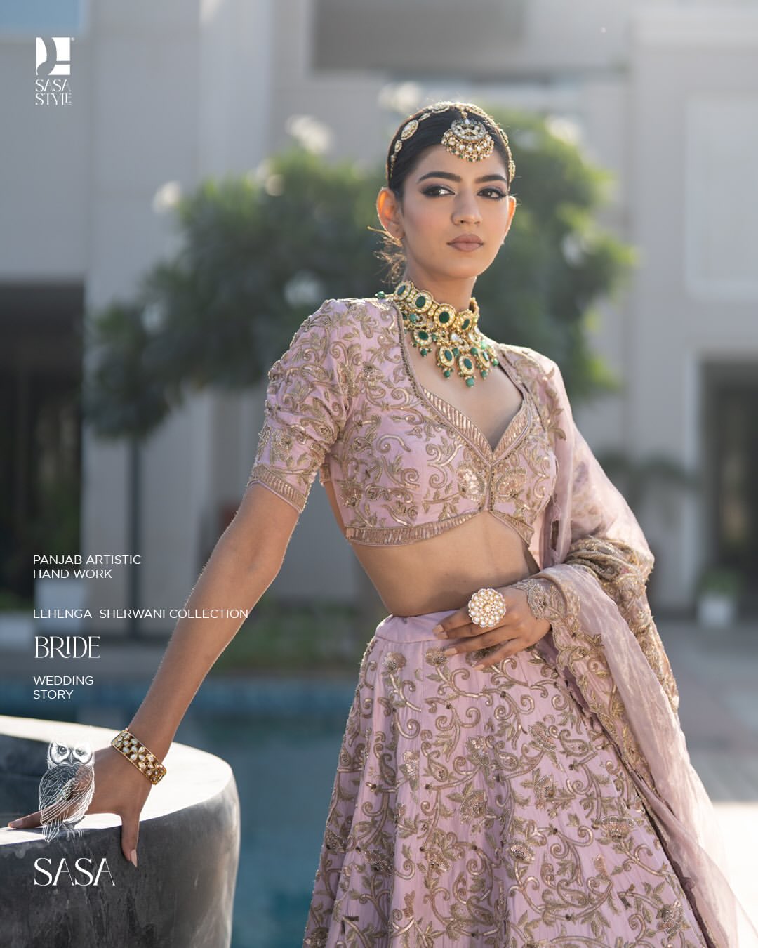 Blush Pink Hand Embroidered Lehenga