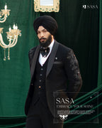 All-Black 3pc Tuxedo Vest Pant