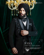 All-Black 3pc Tuxedo Vest Pant
