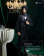 All-Black 3pc Tuxedo Vest Pant