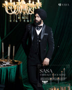 All-Black 3pc Tuxedo Vest Pant