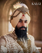Antique Golden and Red Kalgi – A Touch of Royal Grandeur