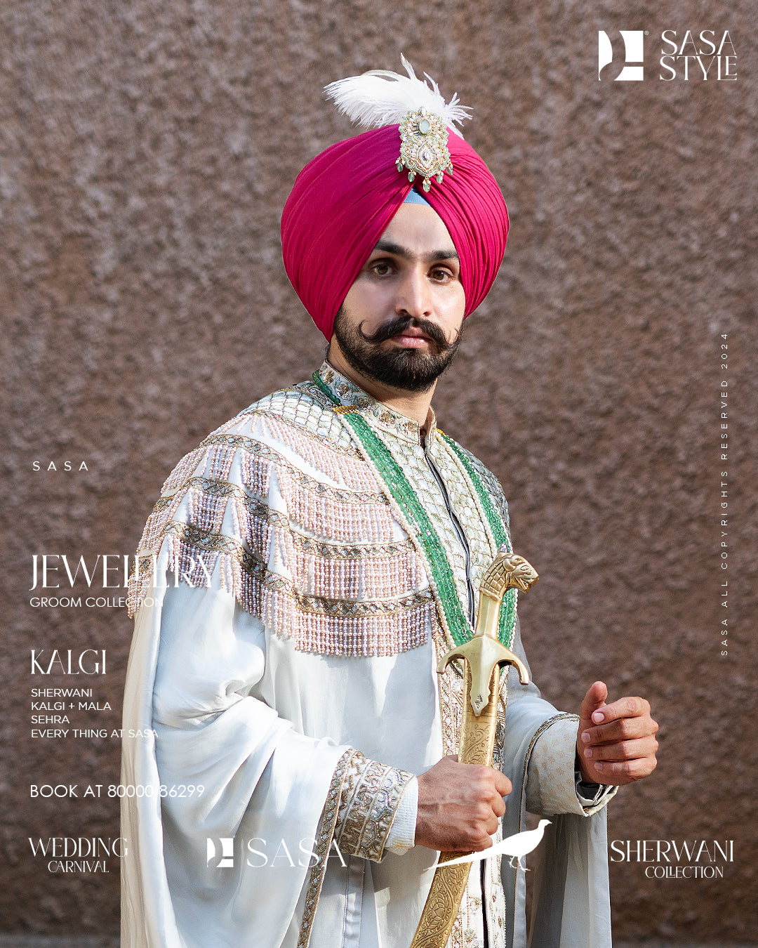 Beige-Green Kalgi