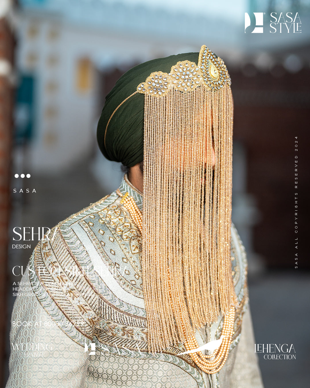 Bejeweled Golden Cascade Sehra