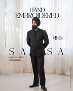 Black 2 Piece Band Gala Coat Pant