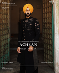 Royal Black Designer Achkan with Contemporary Wedding Elegance Style
