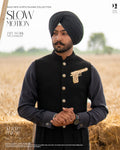 Black Pistol Embroidered Jacket with Black Kurta Pajama