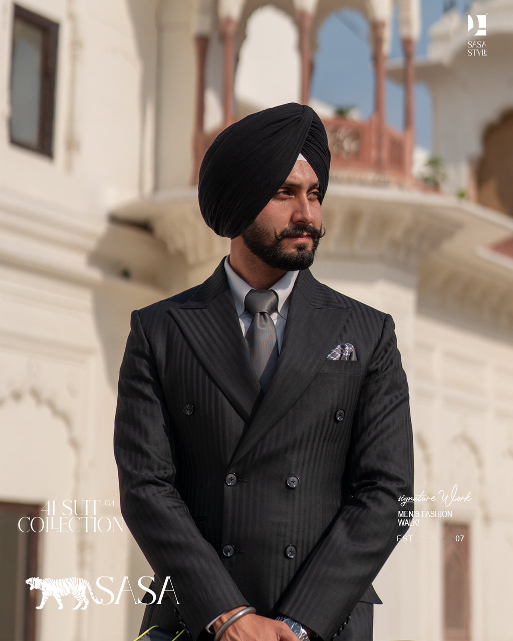 Black Striped Two-Piece Suit for Modern, Refined Formal Style