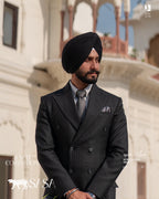 Black Striped Two-Piece Suit for Modern, Refined Formal Style