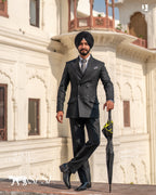 Black Striped Two-Piece Suit for Modern, Refined Formal Style