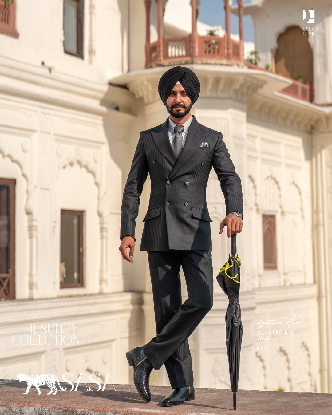Black Striped Two-Piece Suit for Modern, Refined Formal Style