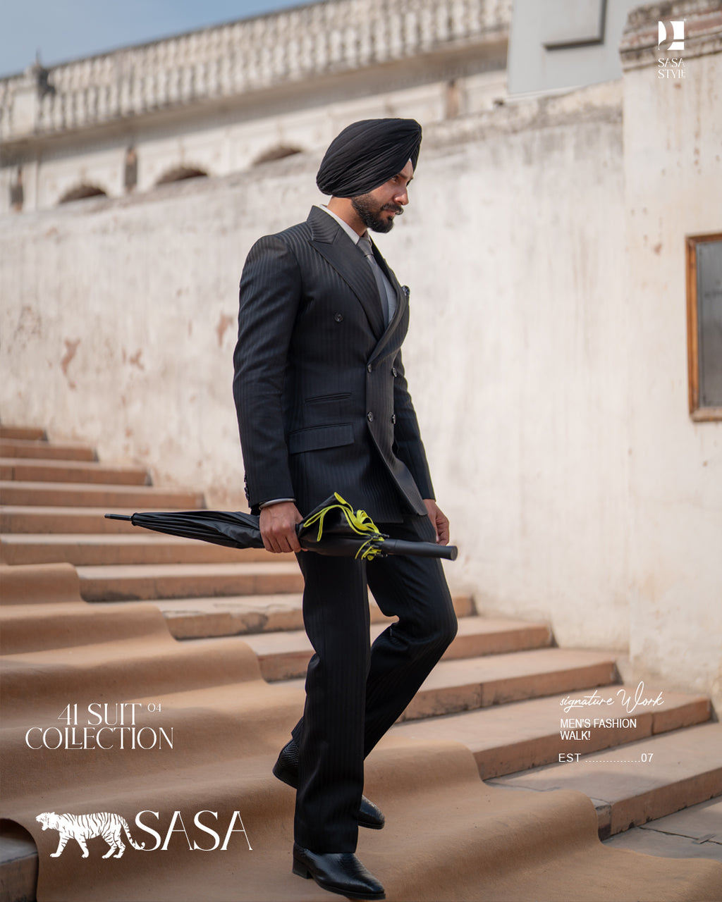Black Striped Two-Piece Suit for Modern, Refined Formal Style