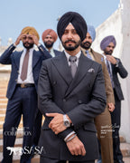 Black Striped Two-Piece Suit for Modern, Refined Formal Style