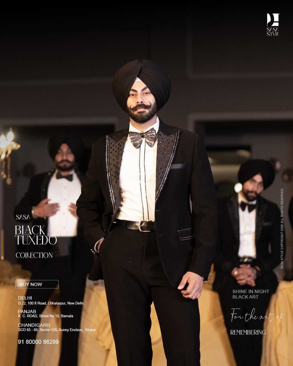 Classic Black Tuxedo Redefined with Modern Detailing and Elegance