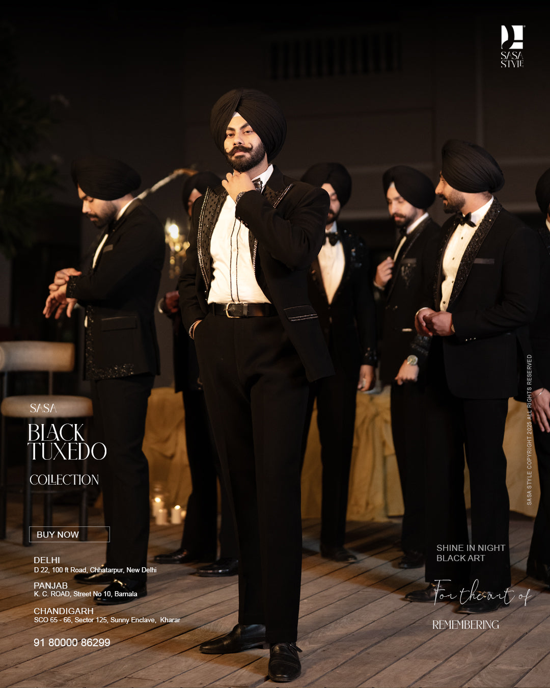 Classic Black Tuxedo Redefined with Modern Detailing and Elegance
