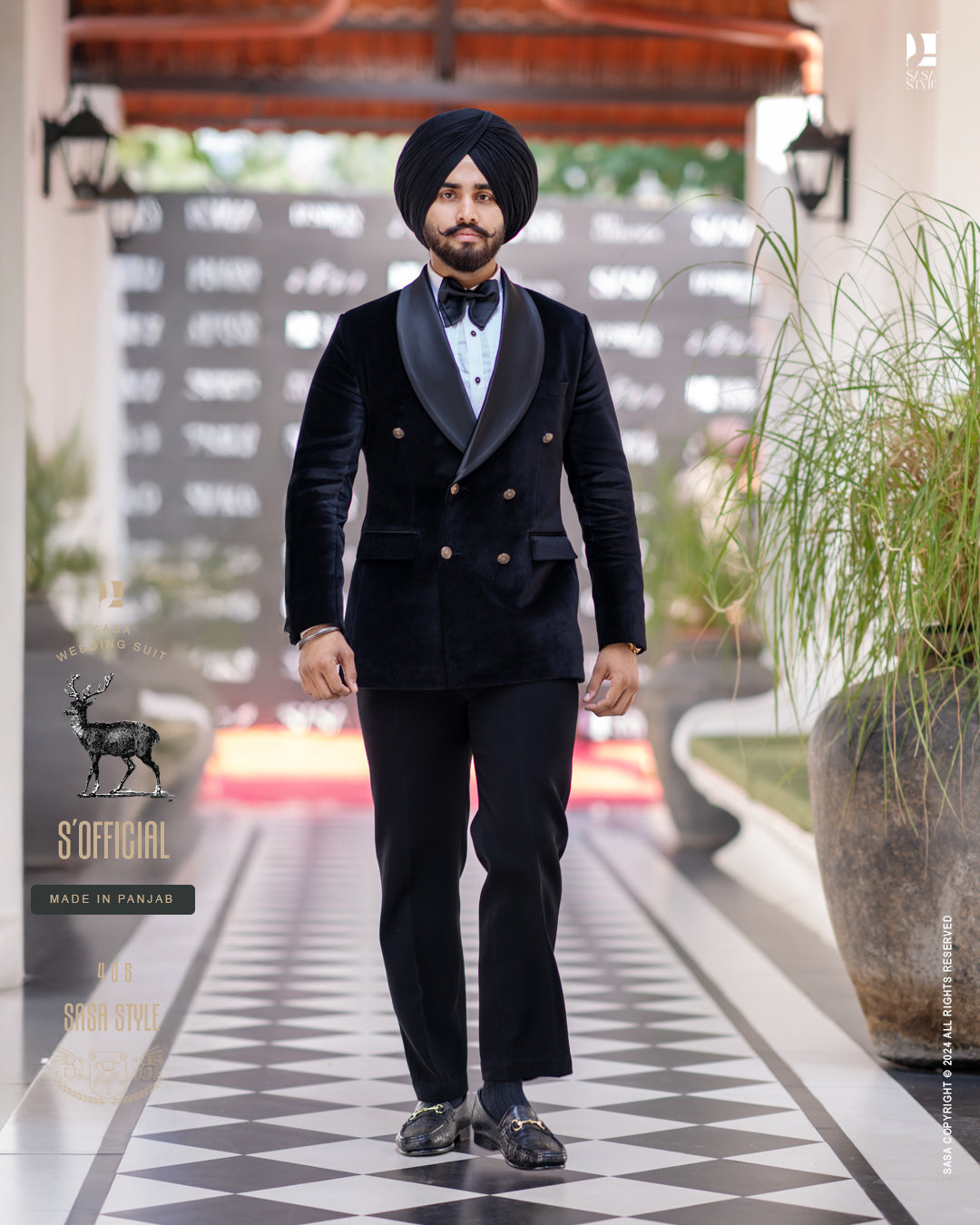 Black Velvet 2 Piece Tuxedo Pant