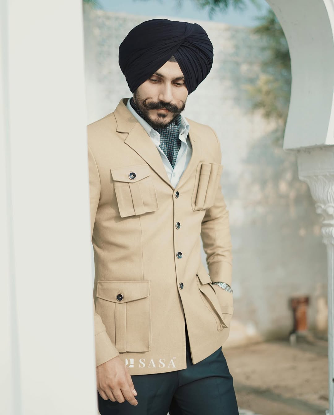 Sand Beige Designer Blazer Set