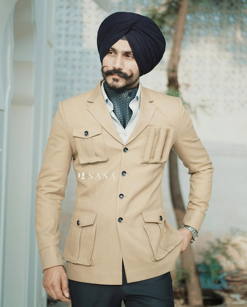 Sand Beige Designer Blazer Set
