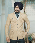 Sand Beige Designer Blazer Set