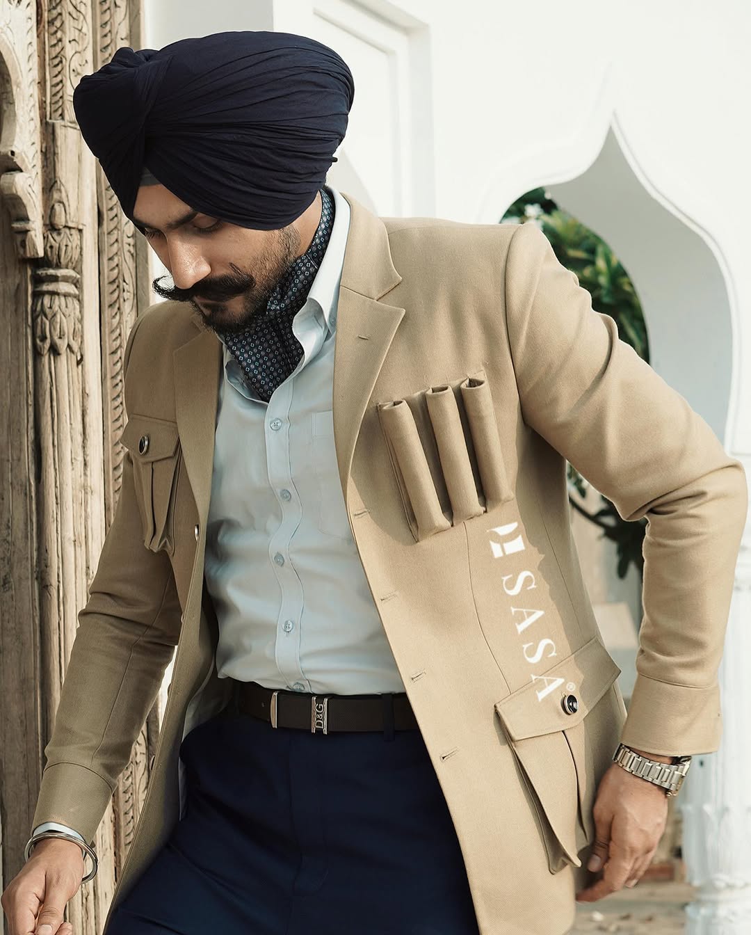 Sand Beige Designer Blazer Set