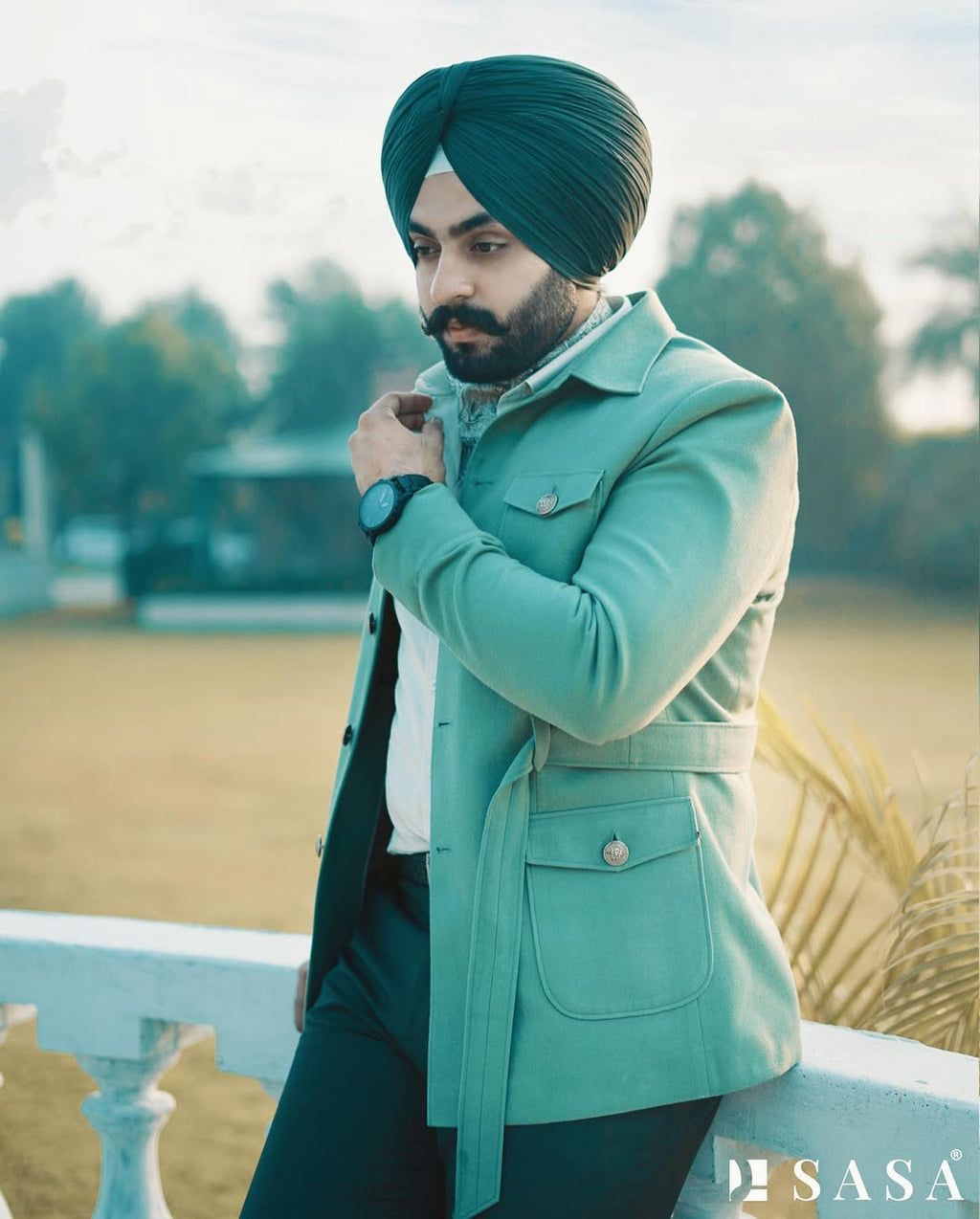 Mint Green Designer Blazer Set