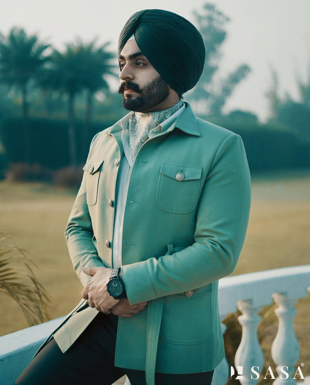 Mint Green Designer Blazer Set