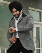 Charcoal Grey Designer Blazer Set