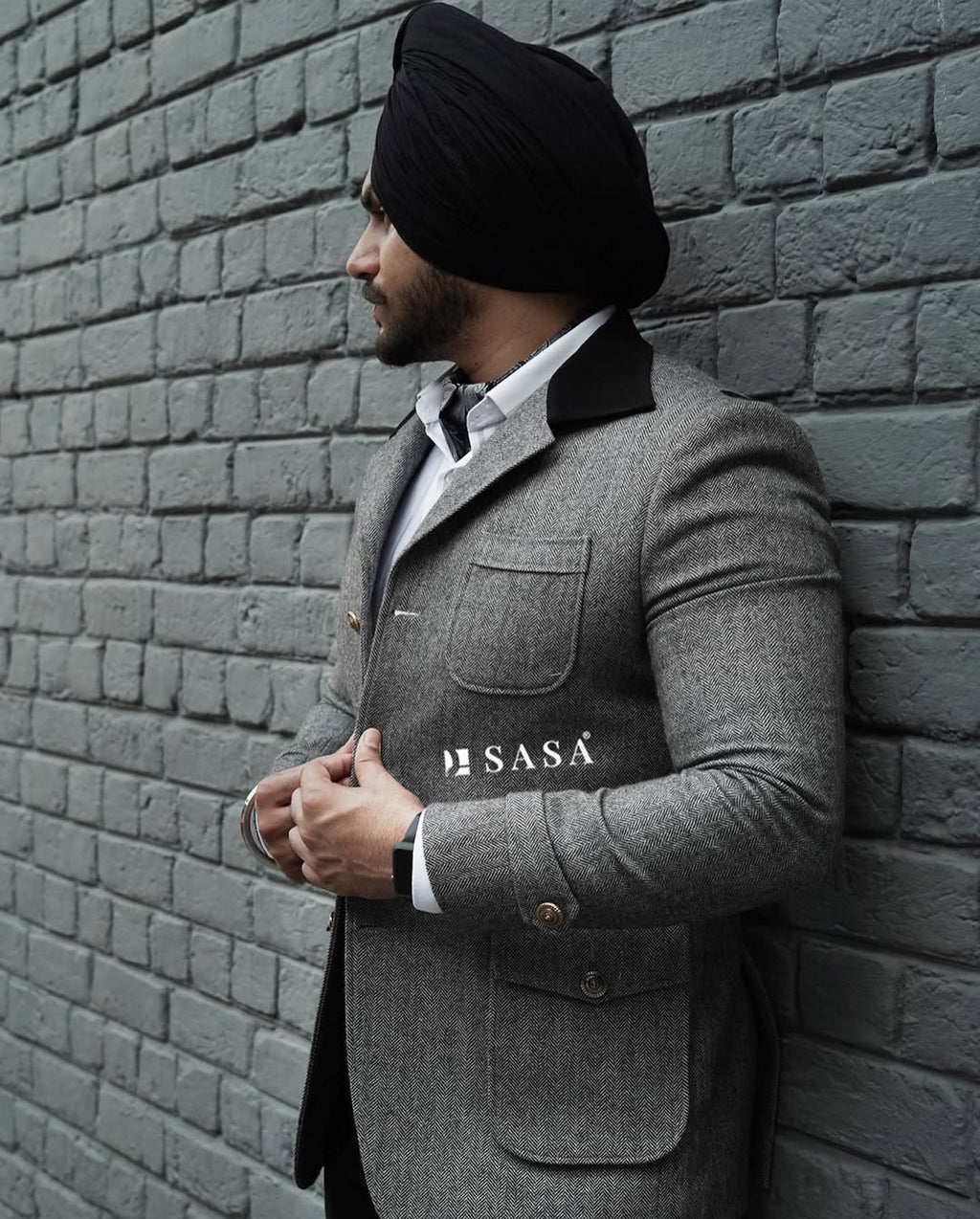 Charcoal Grey Designer Blazer Set