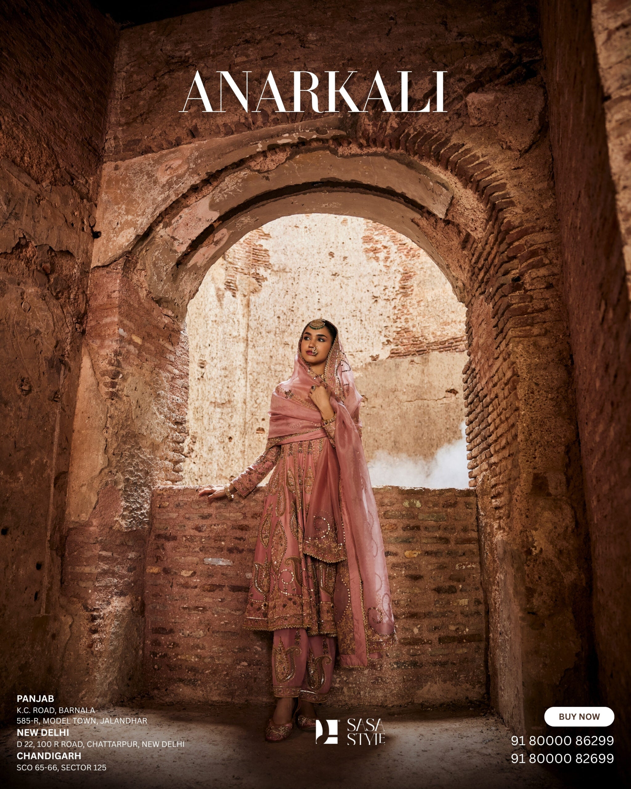 Blush Pink Rose Anarkali Salwar & Dupatta