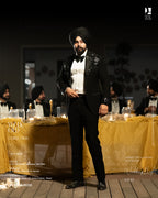 Bold Black Tuxedo with Sequined Detailing for Grand Evenings