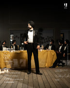 Bold Black Tuxedo with Sequined Detailing for Grand Evenings