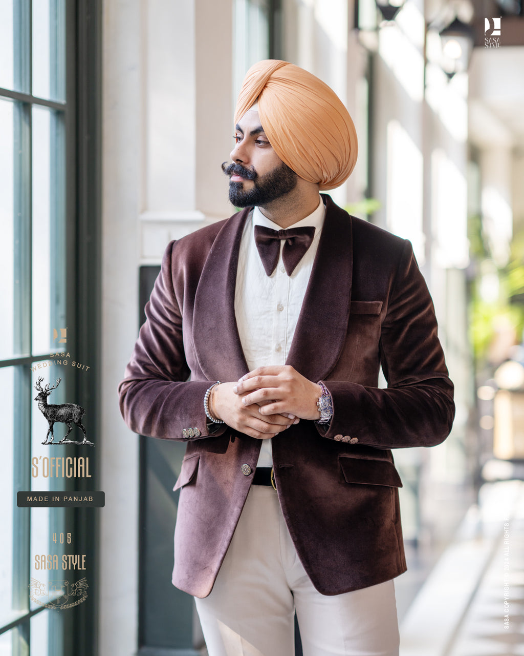 Velvet Brown 2 Piece Tuxedo Pant