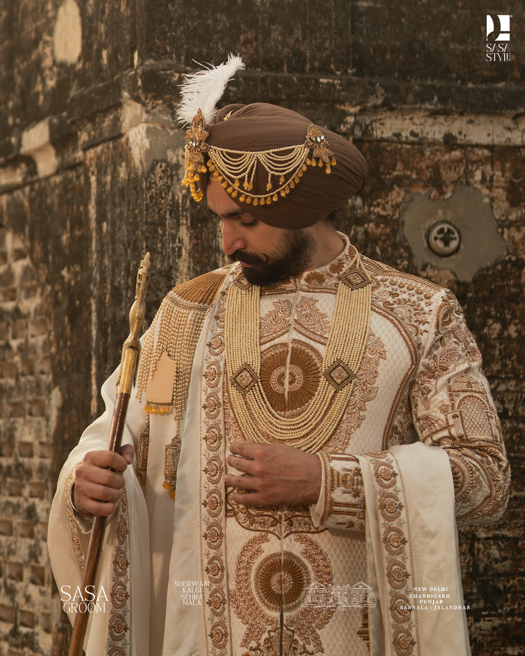 Antique Gold & Ivory Kalgi