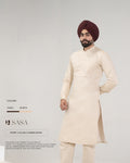 Brown Velvet Embroidered Jacket with Ivory Kurta Pajama