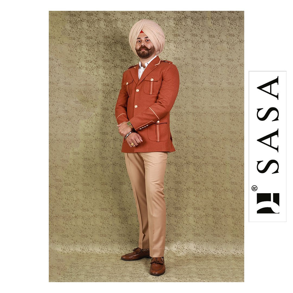 Classic Copper Orange Coat Pant