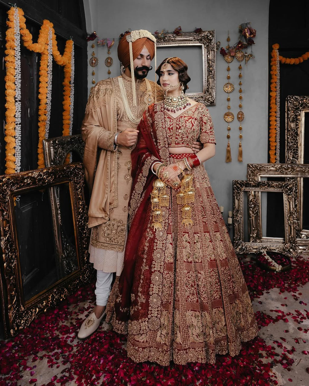 Antique Rose Embroidered Lehenga