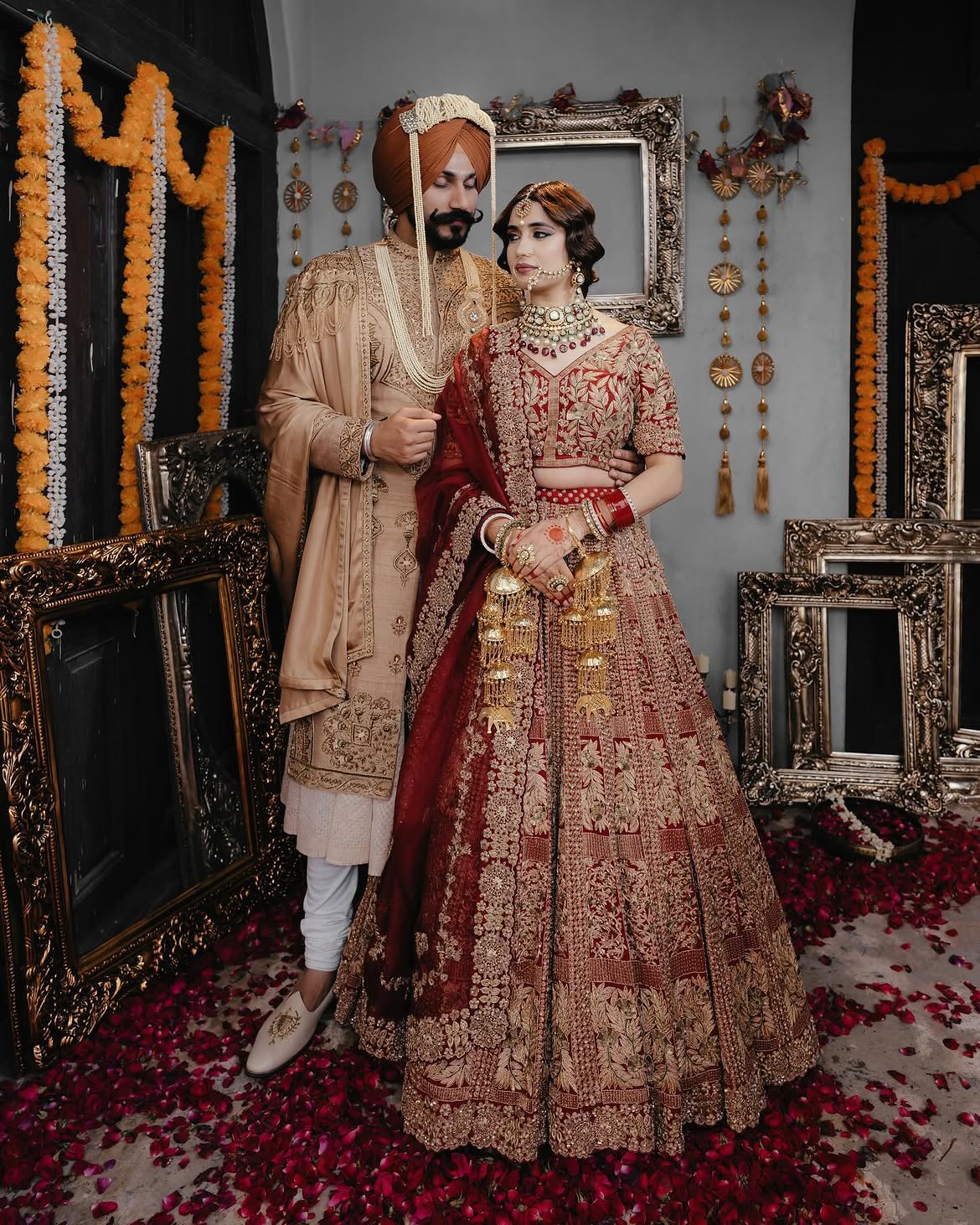 Antique Rose Embroidered Lehenga