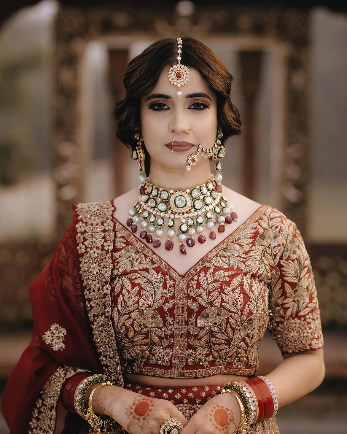 Antique Rose Embroidered Lehenga