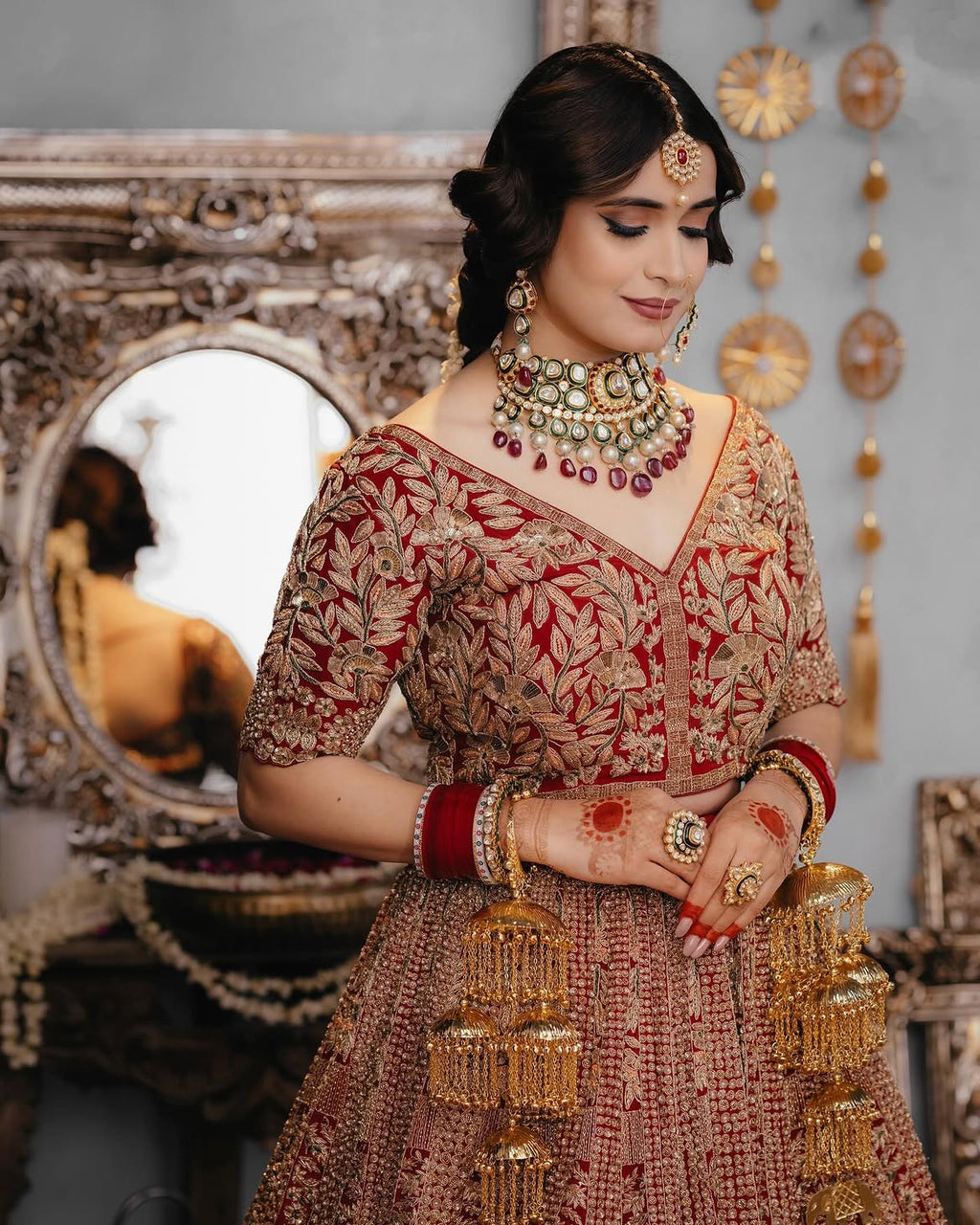Antique Rose Embroidered Lehenga