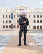 Charcoal Black Two-Piece Suit for Modern, Elegant Formal Style