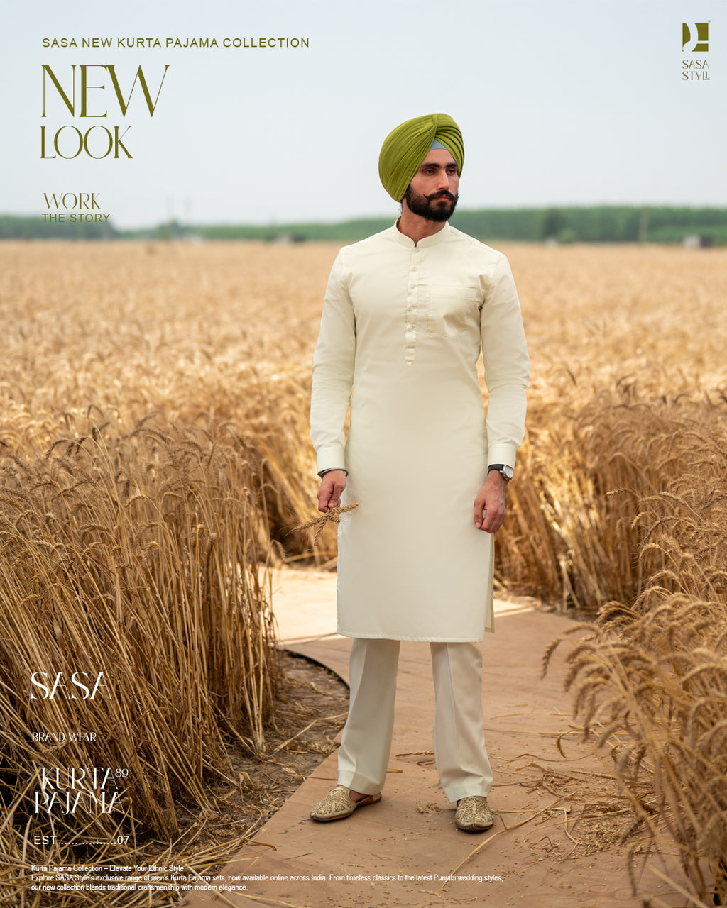 Chartreuse Embroidered Jacket with Light Pista Kurta Pajama