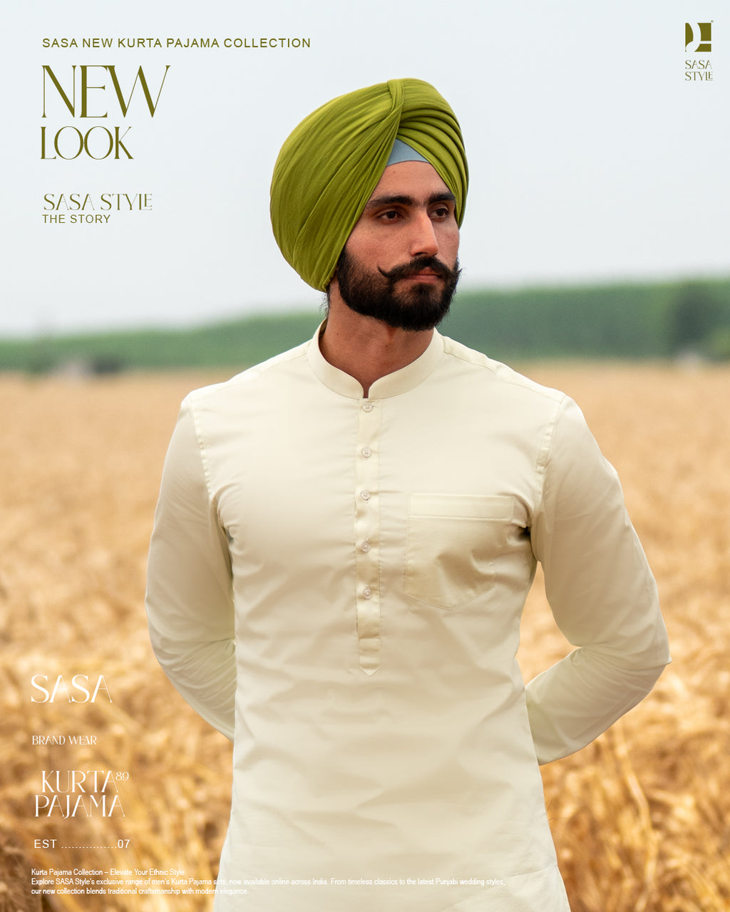 Chartreuse Embroidered Jacket with Light Pista Kurta Pajama