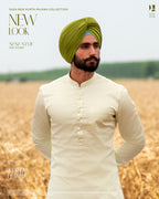 Chartreuse Embroidered Jacket with Light Pista Kurta Pajama