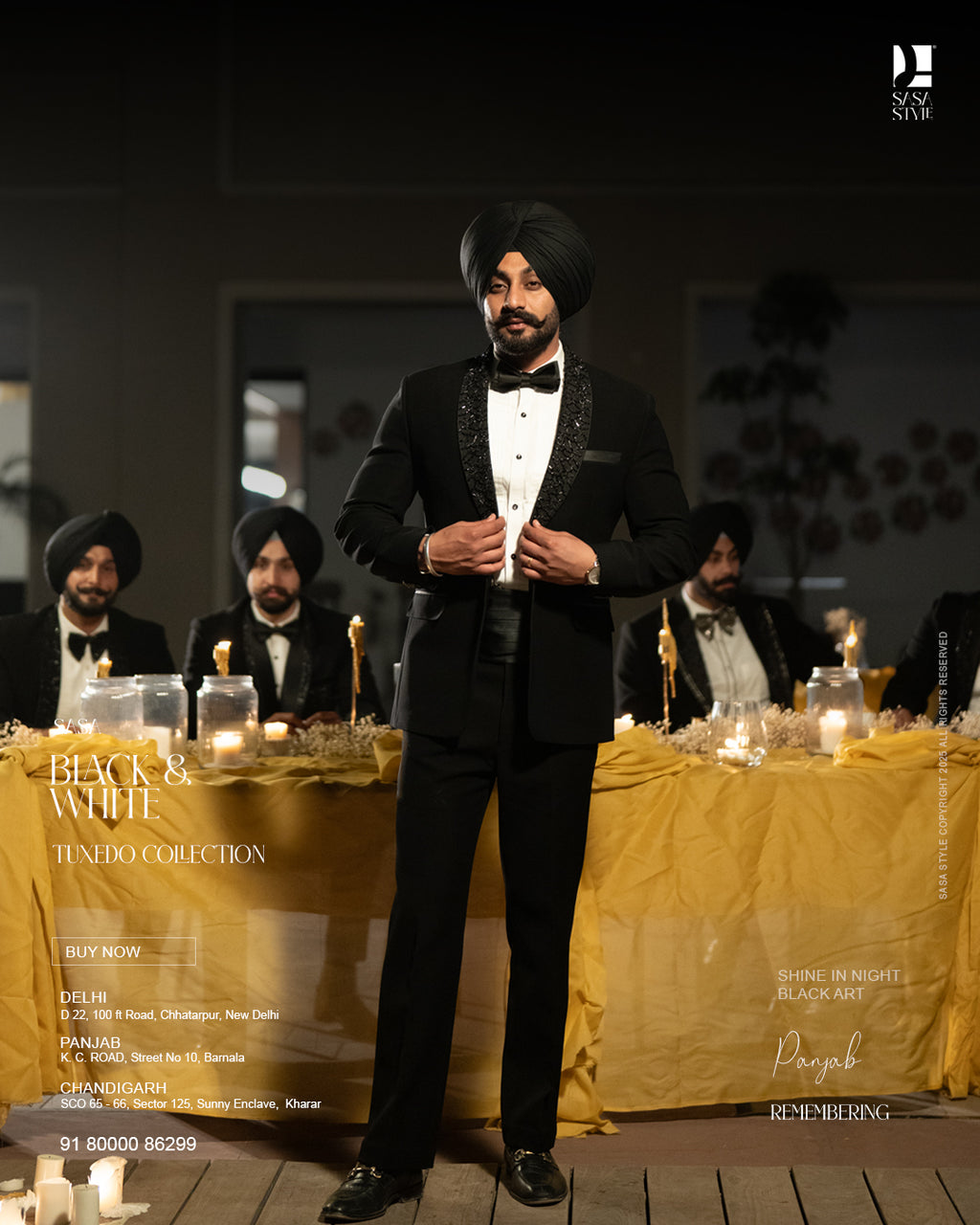 Classic Black & White Tuxedo for Graceful Evening Occasions