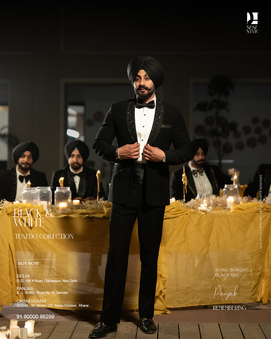 Classic Black & White Tuxedo for Graceful Evening Occasions