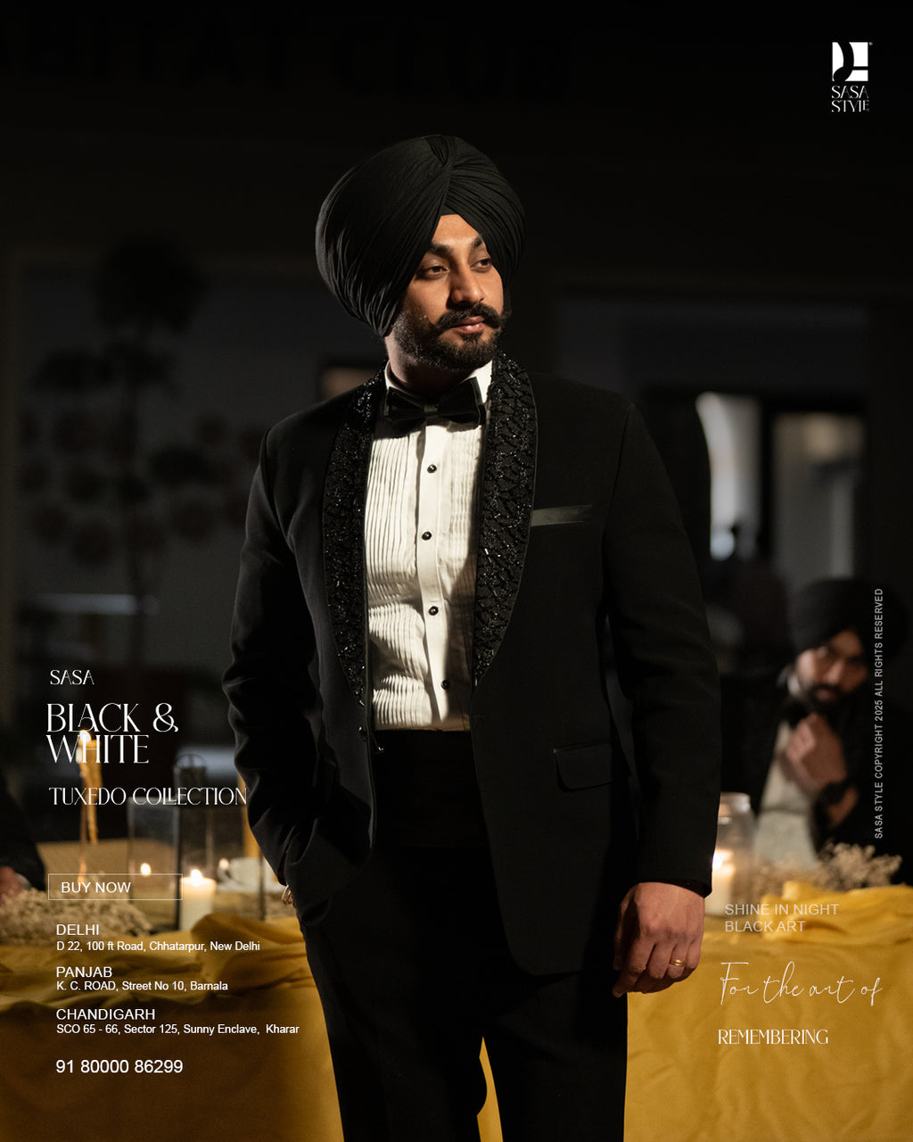 Classic Black & White Tuxedo for Graceful Evening Occasions